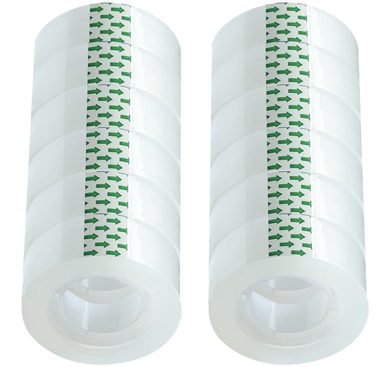 Minghaoda Transparent Tape Refill Rolls for Dispenser, Tear by Hand,12 Rolls x 900 inches - Image 1